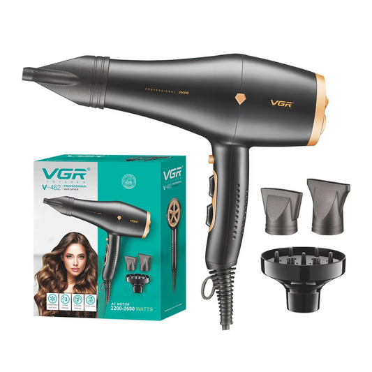 VGR V-462 professional hair dryer specifications 2200–2600W AC motor 2.5m cable