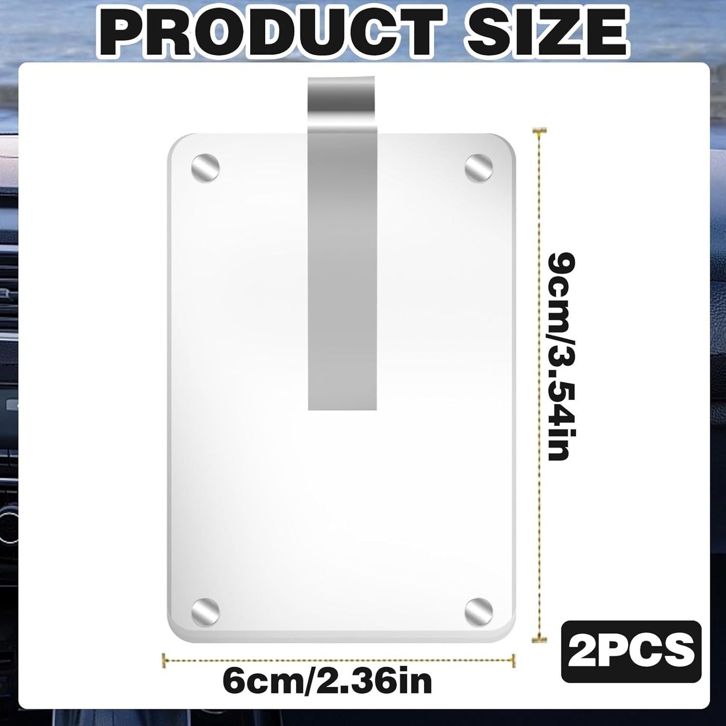 2PCS Magnetic Car Sun Visor Photo Holder