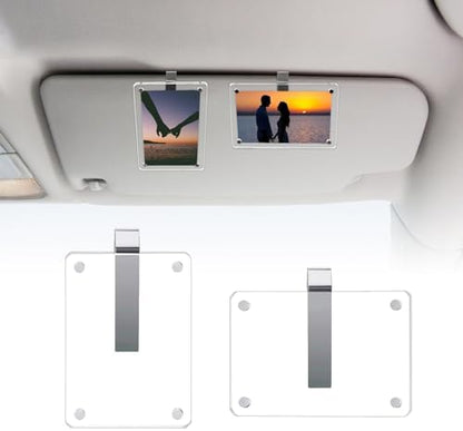 2PCS Magnetic Car Sun Visor Photo Holder