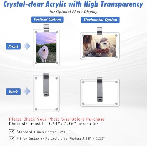 2PCS Magnetic Car Sun Visor Photo Holder