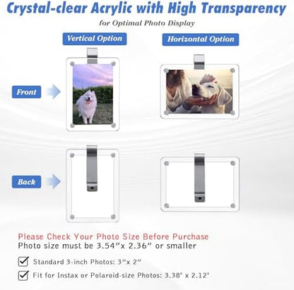 2PCS Magnetic Car Sun Visor Photo Holder