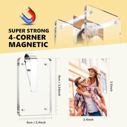 2PCS Magnetic Car Sun Visor Photo Holder
